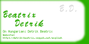 beatrix detrik business card